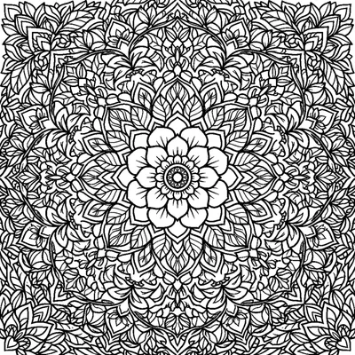 Symmetrical flower mandala with layered petals