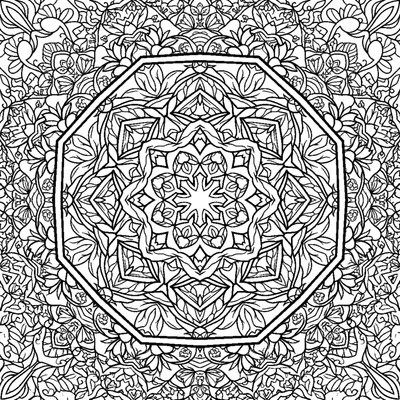 Geometric octagon mandala with symmetrical layers