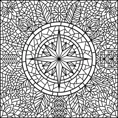 Stained glass mosaic mandala