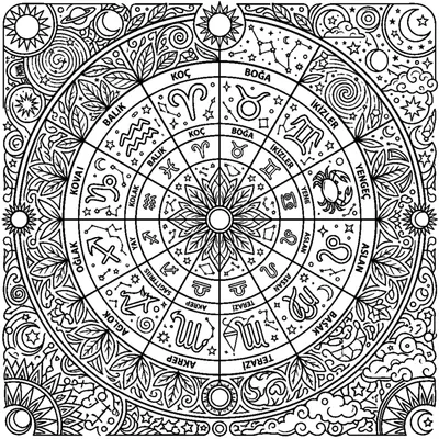 Zodiac signs astrology mandala