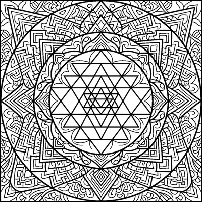 Nested Triangles Geometric Mandala