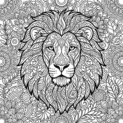 Lion's Mane Zentangle Mandala