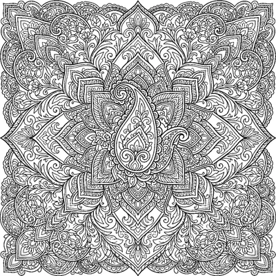 Ornate Paisley Pattern Mandala