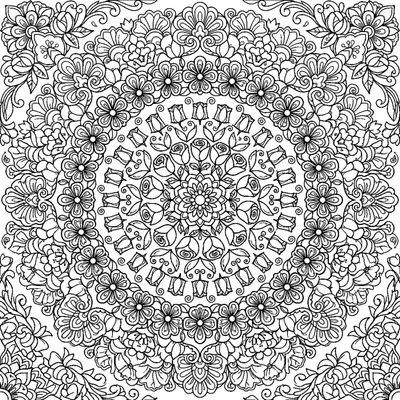 Floral Mandala of Tiny Blooming Flowers