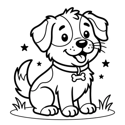 Cute Puppy Coloring Page