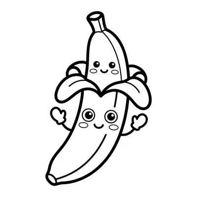 Cute Bananas Coloring Page