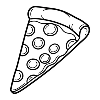 Pepperoni Pizza Slice Coloring Page