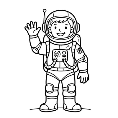 Cute Astronaut Coloring Page