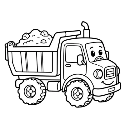 Cute Dump Truck Coloring Page