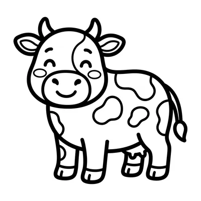 Cute Cow Coloring Page