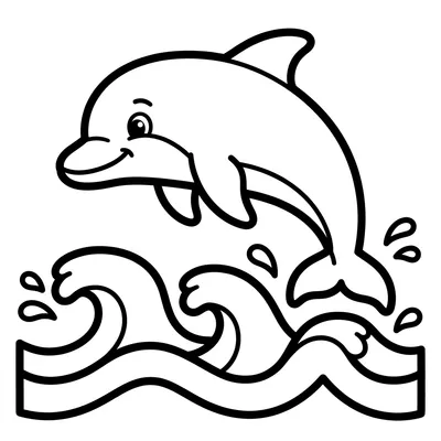 Cute Dolphin Coloring Page