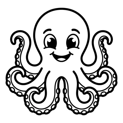 Cute Octopus Coloring Page