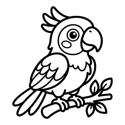 Cute Parrot Coloring Page