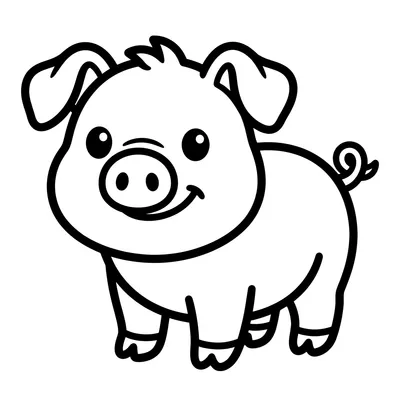 Sweet Piglet Coloring Page