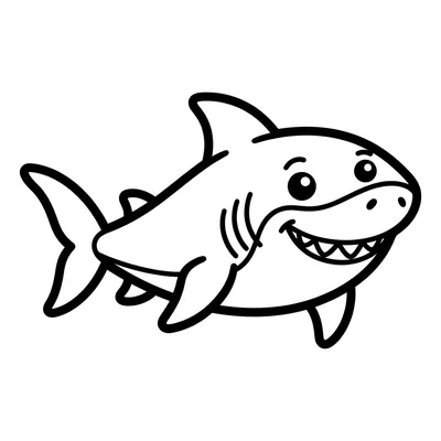 Cute Shark Coloring Page