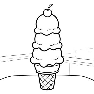 Ice Cream Cone Coloring Page